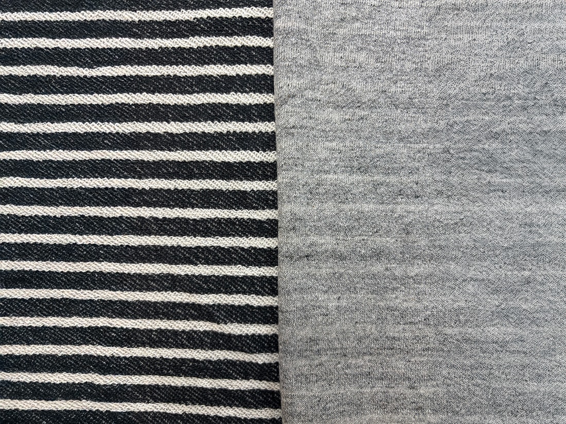 グレー系ボーダー　裏毛ニット グレー系ボーダー 裏毛ニット ボーダー裏毛トレーナー(130~160)(130cm