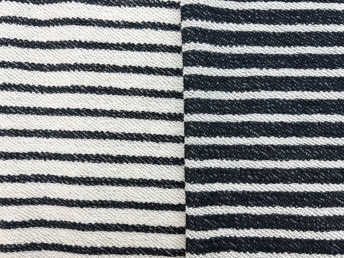 24/粗挽きMIX杢裏ボーダー裏毛ニット グレー | 裏毛 | オリジナル