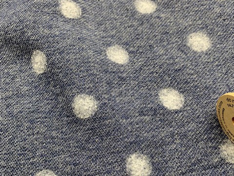 30/10裏毛フワフワ起毛ニードルパンチ ドット柄 ネイビー | 全ての