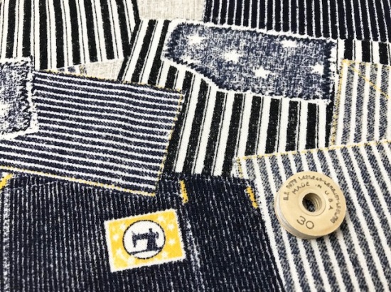 40/20ミニ裏毛ニット ヒッコリーデニム柄チャコールネイビー | 全ての  