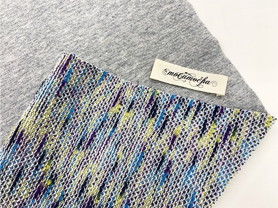 MIX HAPPY裏毛 グレー杢×ブルー | mocamocha | オリジナルニット生地の
