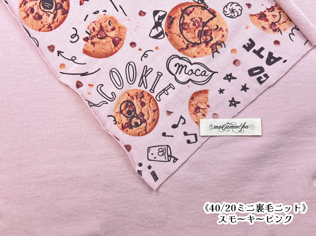 40/20ミニ裏毛ニット チョコチップパレード柄 ストロベリー