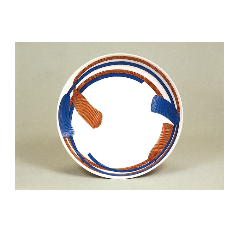 ポストカード：色絵組紐文皿(日本陶磁Ｊ5)