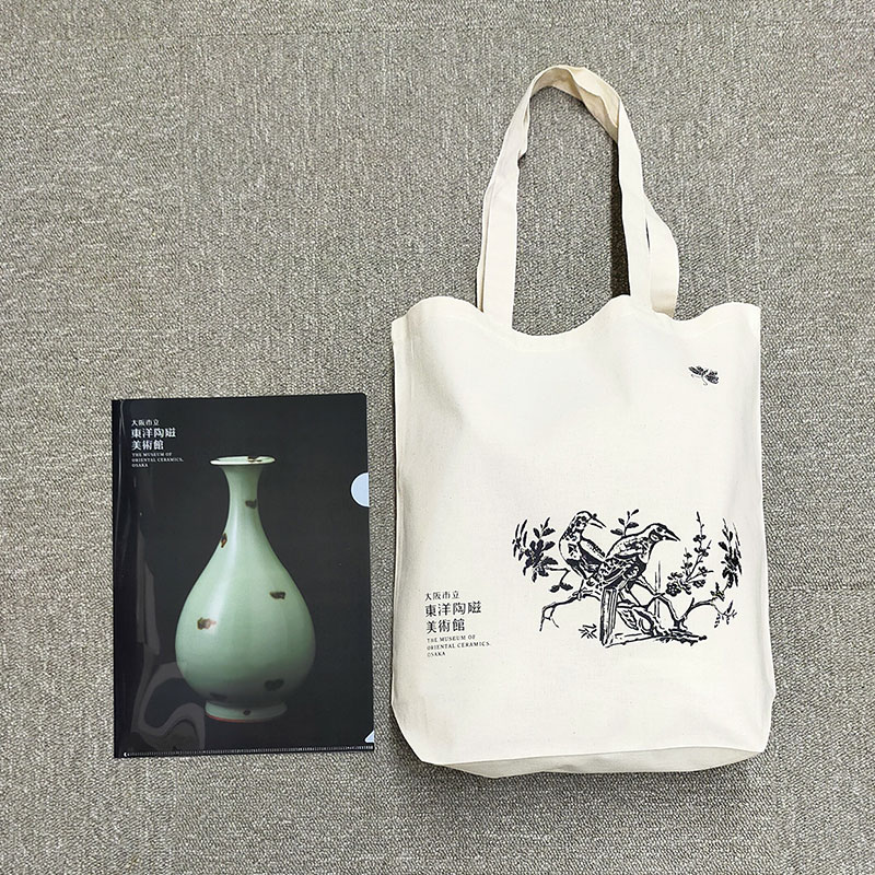 コットンバッグ:法花花鳥文壺