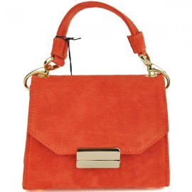 在庫一掃セール イタリア バッグ・インポート バッグ BECATO スエードスーパーミニバッグ　オレンジ|イタリアバッグ