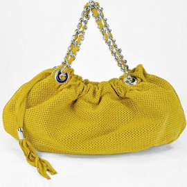 在庫一掃セール イタリア バッグ・インポート バッグ BECATO スエードメッシュバッグ　黄色|イタリアバッグ