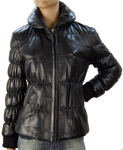 未使用 イタリア製 BOTTGO ラムナッパレザージャケット ダウン 襟 楽天