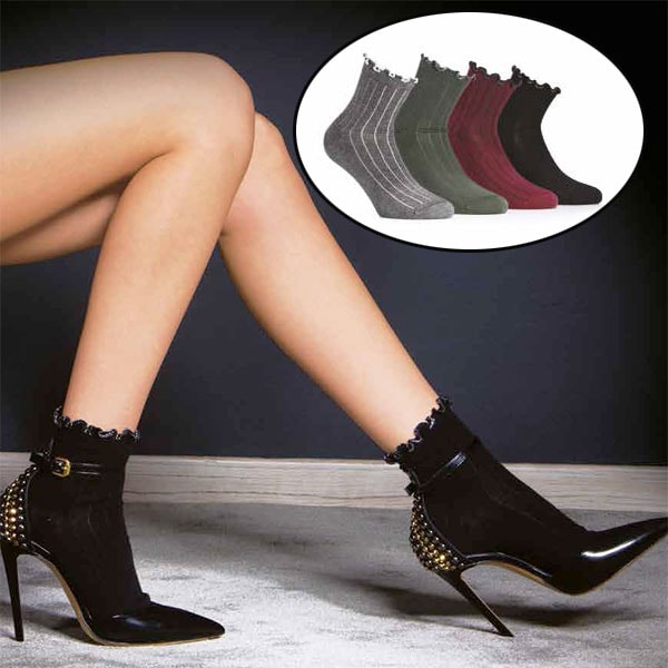 インポートソックス BUGIE 1127 ストライプ柄ラメソックス 3色