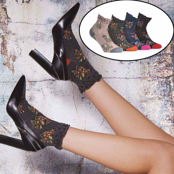 インポートソックス BUGIE 1125 花柄ソックス 3色