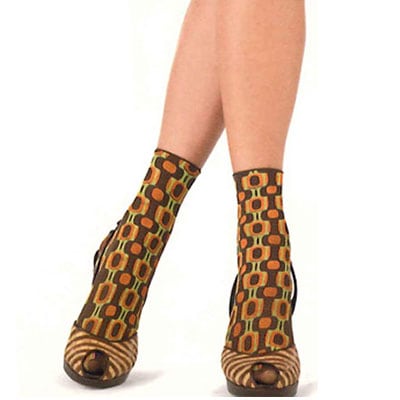 インポートソックス SANPELLEGRINO ALLEGORIA ジオメトリック柄ソックス 黒、茶色、紫、紺色