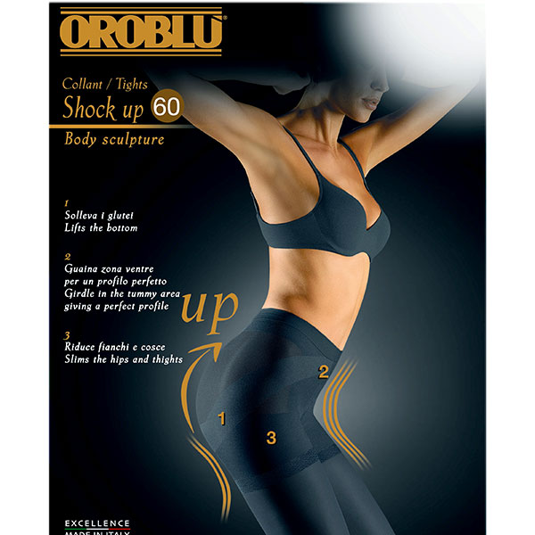 イタリア インポート ガードルストッキング OROBLU SHOCK UP 60 ガードルタイツ 黒