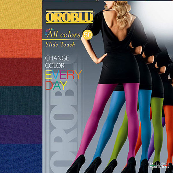 柄タイツ OROBLU ALL COLORS 50デニール マイクロファイバーカラータイツ