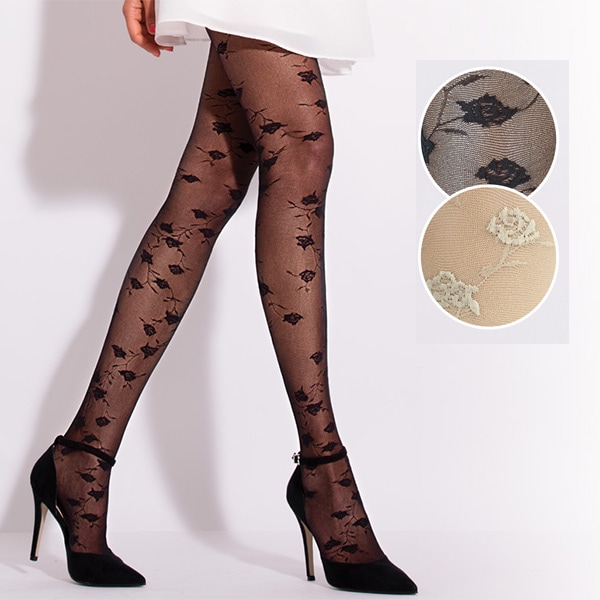  柄ストッキング DONNA BC CHARLOTTE 花柄ストッキング 2色