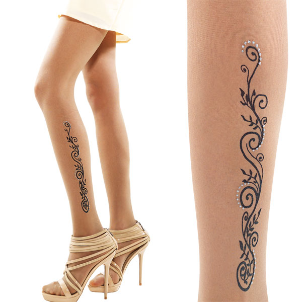 柄ストッキング DONNA BC NAVIGLIO タトゥーストッキング