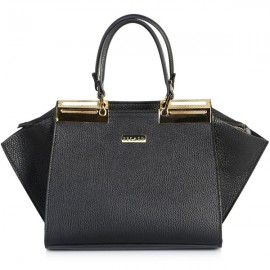 イタリア バッグ BECATO ELLEN ショルダーストラップ付レザーバッグ　黒|イタリアバッグ