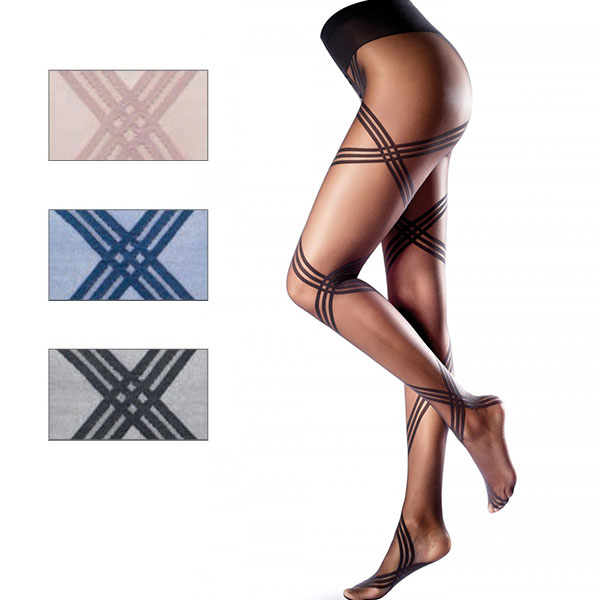 イタリア インポート 高級ブランド 柄ストッキング OROBLU FLASH ジオメトリック柄ストッキング 3色