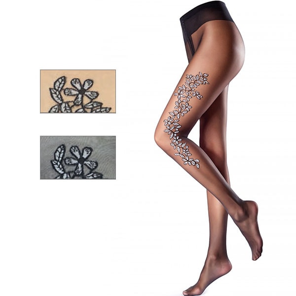 イタリア インポート 高級ブランド 柄ストッキング OROBLU DAISY 花柄ストッキング 2色