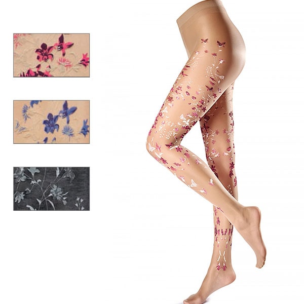 イタリア インポート 高級ブランド 柄ストッキング OROBLU AZALEA 花柄ストッキング 3色