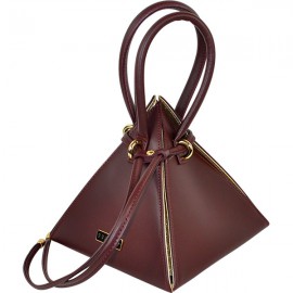 イタリア バッグ BECATO PYRAMID ピラミッド型バッグ ショルダーストラップ付 ボルド|イタリアバッグ