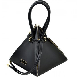 イタリア バッグ BECATO PYRAMID ピラミッド型バッグ ショルダーストラップ付 黒|イタリアバッグ