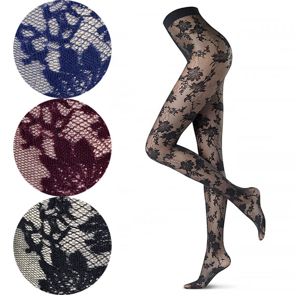 イタリア インポート 高級ブランド 柄ストッキング OROBLU JASMINE 花柄レースストッキング　3色