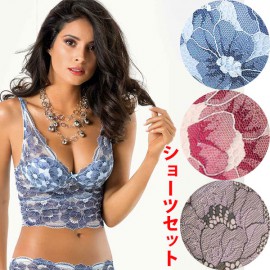 在庫一掃セール イタリアインポートランジェリー SieLEI Fabiana レースプッシュアップブラレット・ショーツセット 3色|SieLEI|ブランド別・ランジェリー、水着ブランド