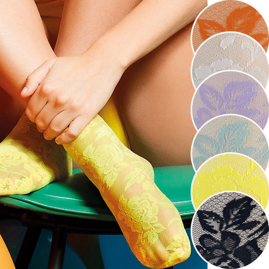 イタリアインポート高級ブランド 柄ソックス OROBLU ALL COLORS カラーレースソックス　6色