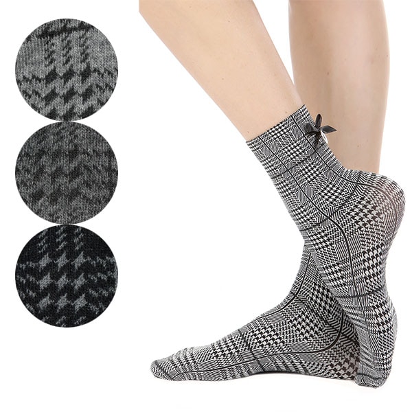 イタリアインポートソックス MERITEX 3532 チェック柄ソックス 3色