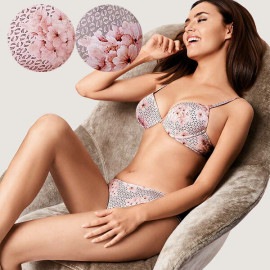 イタリア インポート ブランド ランジェリー LORMAR LADY 52142 花柄プッシュアップブラ・ブラジリアンタンガセット 2色|LORMAR|ブランド別・ランジェリー、水着ブランド
