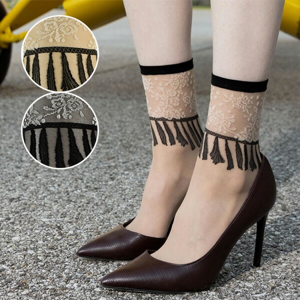 イタリア インポート ブランド 柄ソックス TRASPARENZE MACAO 花柄ソックス 2色