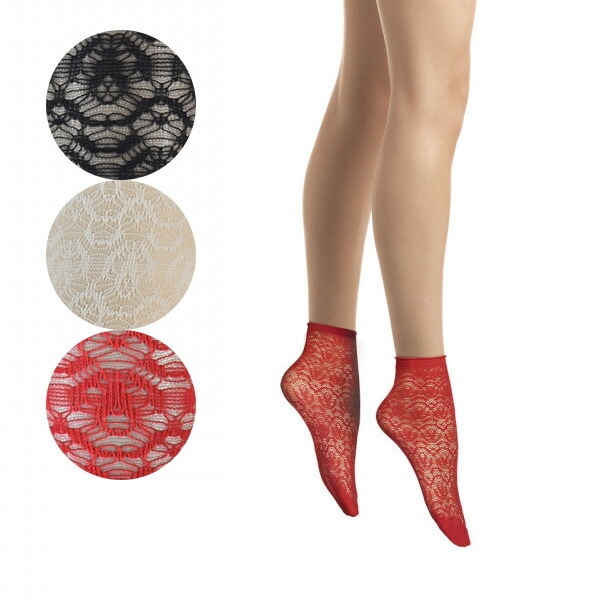 イタリア インポート ブランド 柄ソックス SANPELLEGRINO SHELLS レースソックス 3色