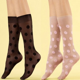イタリア インポート ブランド ニーハイストッキング FIORE PLAYFUL ドット柄ニーハイストッキング 2色|FIORE|ブランド別・ストッキングブランド