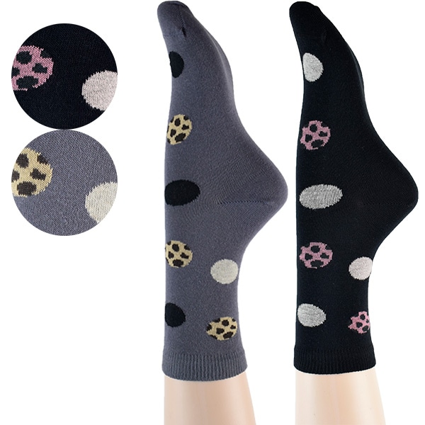 イタリア インポート ブランド 柄ソックス SCOPRI FIT ドット柄コットンソックス 2色