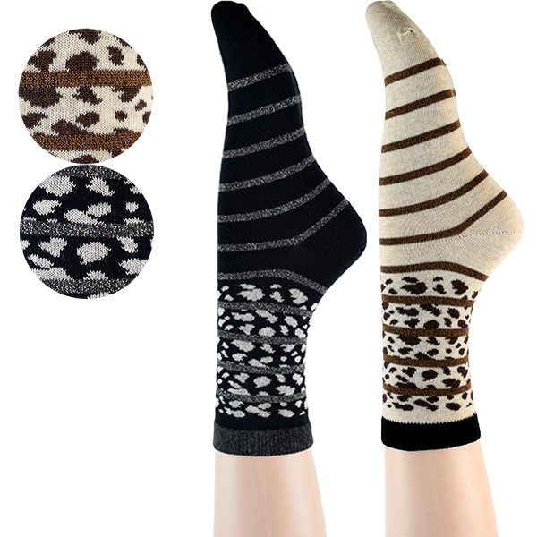 イタリア インポート ブランド 柄ソックス SCOPRI FIT アニマル柄ラメコットンソックス 2色