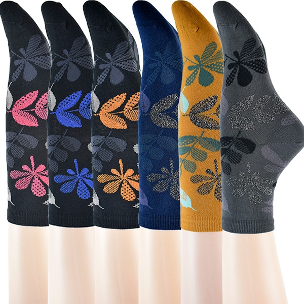 イタリア インポート ブランド 柄ソックス SCOPRI LIA 花柄コットンラメソックス　6色