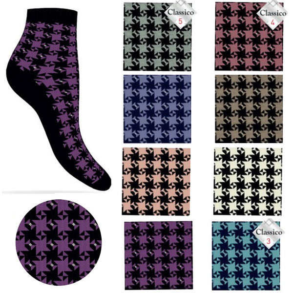 イタリア インポート ブランド 柄ソックス ENRICO COVERI ELISA チェック柄ソックス 8色