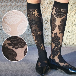 NEW・新作 イタリア インポート ブランド 柄ニーハイストッキング TRASPARENZE MISTRAL 花柄ニーハイストッキング 2色|TRASPARENZE|ブランド別・ストッキングブランド