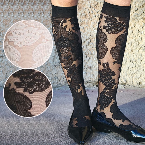 NEW・新作 イタリア インポート ブランド 柄ニーハイストッキング TRASPARENZE MISTRAL 花柄ニーハイストッキング 2色