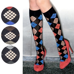 NEW・新作 イタリア インポート ブランド 柄ニーハイタイツ TRASPARENZE SHANGHAI 網切替ダイヤ柄ニーハイソックス 3色|TRASPARENZE|ブランド別・ストッキングブランド