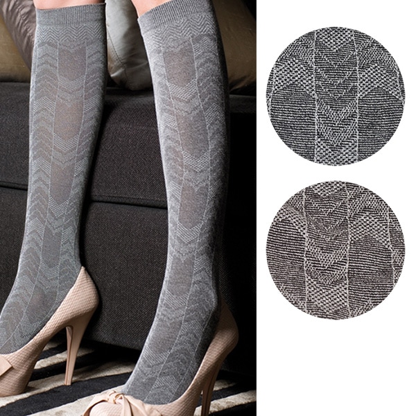 NEW・新作 イタリア インポート ブランド 柄ニーハイタイツ TRASPARENZE TAIPEI コットン混ツイード柄ニーハイタイツ 2色