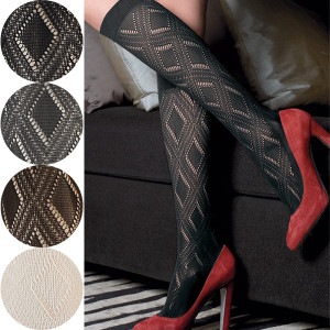 NEW・新作 イタリア インポート ブランド 柄ニーハイタイツ TRASPARENZE LONDRA ダイヤ柄網ニーハイタイツ 4色|TRASPARENZE|ブランド別・ストッキングブランド