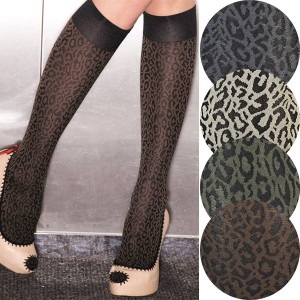 NEW・新作 イタリア インポート ブランド 柄ニーハイタイツ TRASPARENZE MUMBAI アニマル柄（ヒョウ柄）ニーハイタイツ 4色|TRASPARENZE|ブランド別・ストッキングブラン