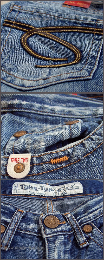 在庫一掃セール イタリア・インポートデニム Take Two Kimberly L クラッシュストレート美脚ジーンズ