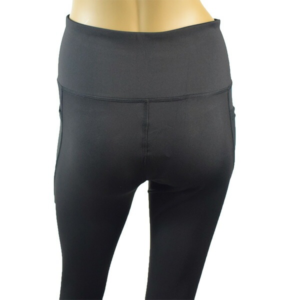 イタリアブランドレギンス・パンツ ELETTA MILANO 12113 メッシュ切替スポーツ用レギンス 黒