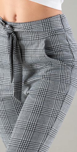 イタリアブランドレギンス・パンツ ELETTA MILANO 12204 グレンチェック柄ジョガーパンツ 白黒