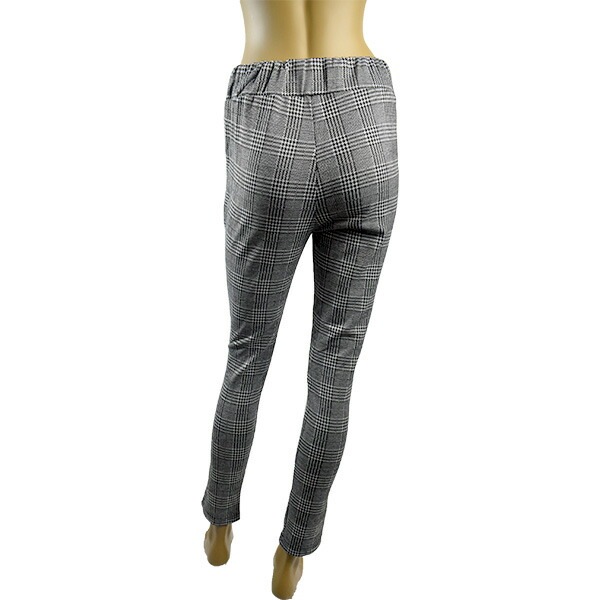 イタリアブランドレギンス・パンツ ELETTA MILANO 12204 グレンチェック柄ジョガーパンツ 白黒