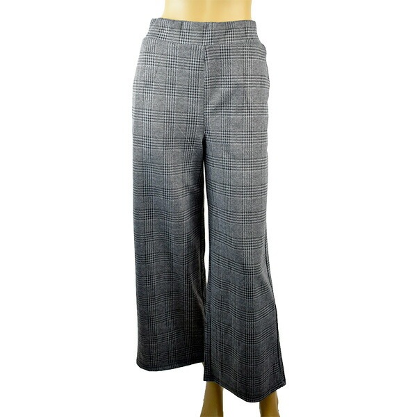 イタリアブランドレギンス・パンツ ELETTA MILANO 12303 グレンチェック柄パラッツォパンツ（ワイドパンツ） 白黒