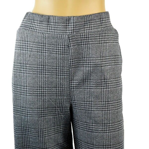 イタリアブランドレギンス・パンツ ELETTA MILANO 12303 グレンチェック柄パラッツォパンツ（ワイドパンツ） 白黒