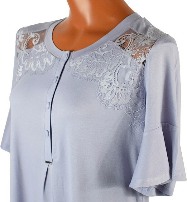 イタリアインポートパジャマ LORMAR CAMELIA 0368 レース付半袖ショートパンツパジャマ 2色