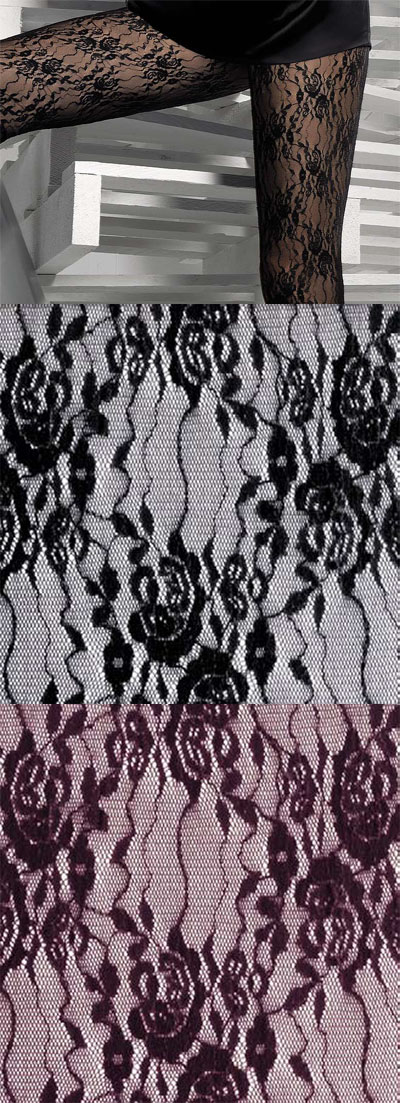 柄ストッキング LEVANTE E307 レースストッキング